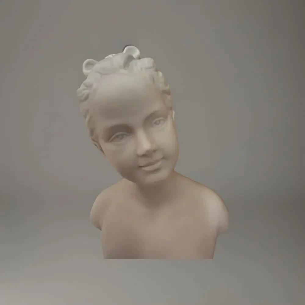Vintage Napco White Ceramic Boy and Girl Bust Figurines Sculptures 6.75”